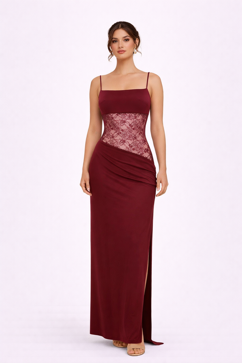 Lace Maxi – Wine Red